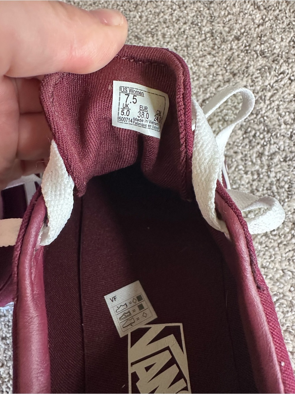 Vans Burgundy Low-Top Sneakers - Picture 5 of 7